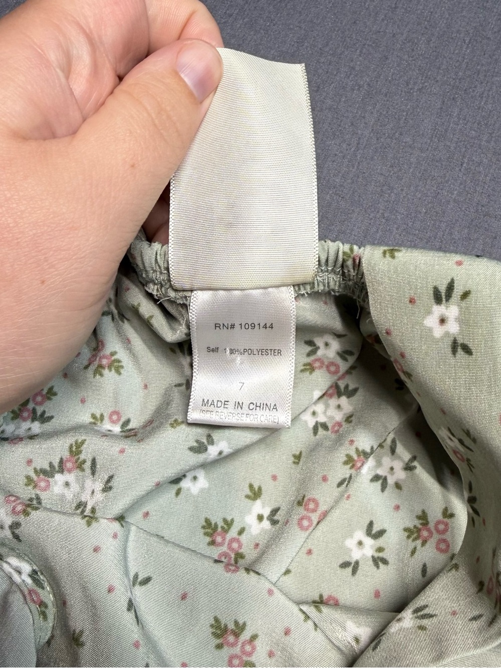 Girls One-Shoulder Ruffle Top in Sage Floral - Picture 4 of 4